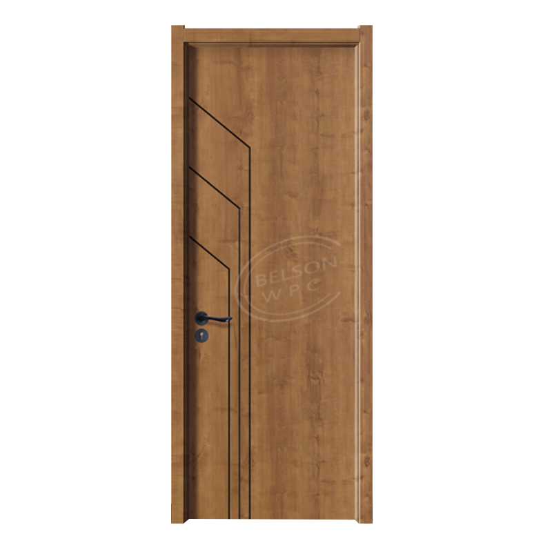 Belson WPC BES-032 black decorative lines extruded WPC hollow apartment door