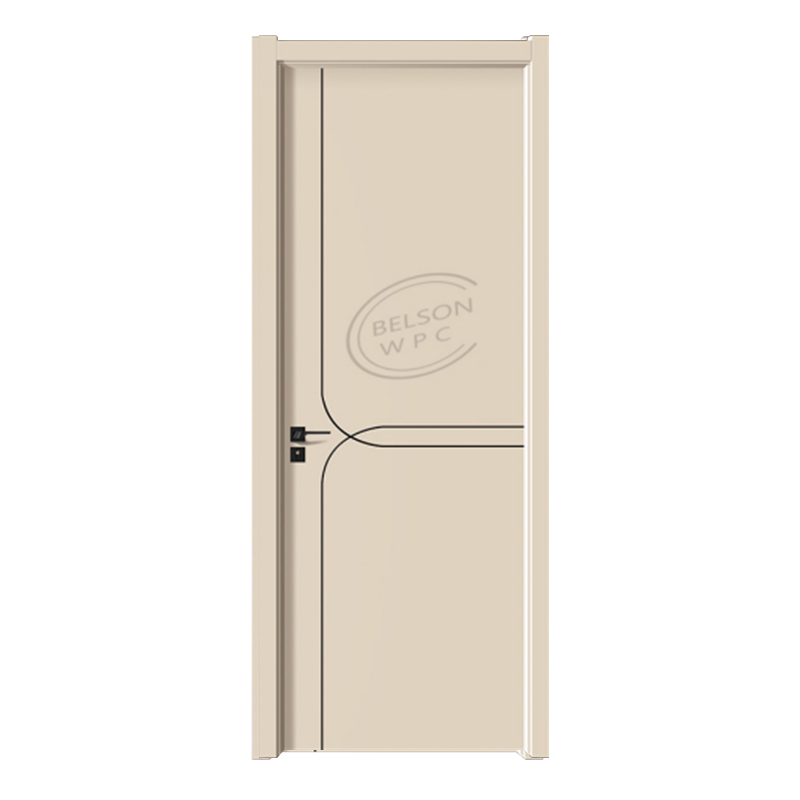 Belson WPC BES-015 black lines beige color WPC room door for house