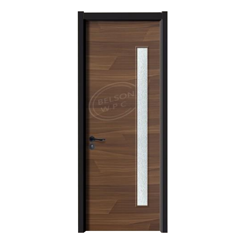 Belson WPC BES-095B glass door wooden color PVC film laminated door