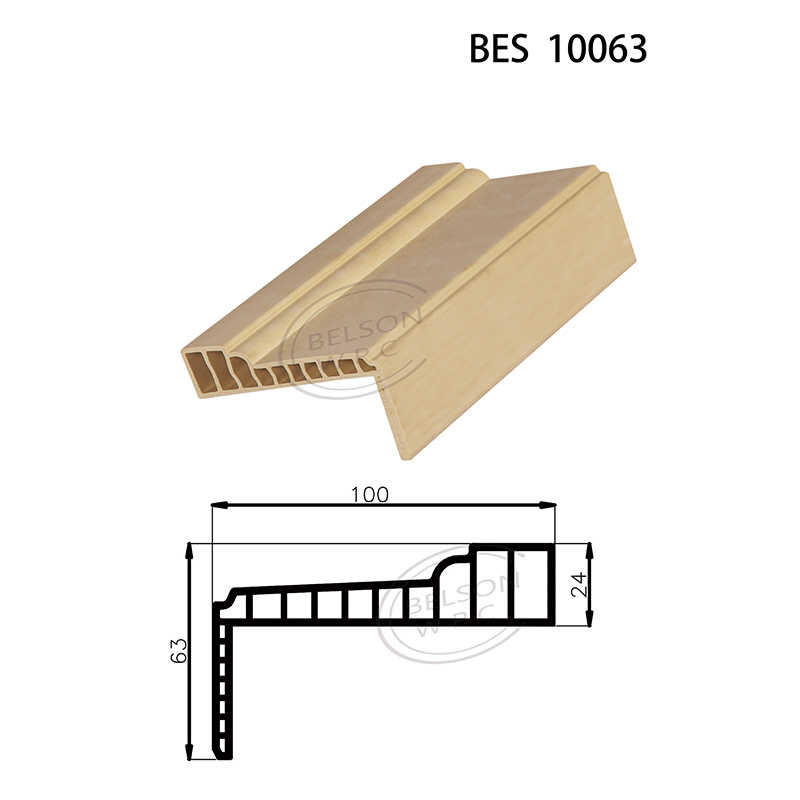 Belson WPC BES-10063 length customized 10cm width wave shape WPC architrave with beautiful appearance for the special area market