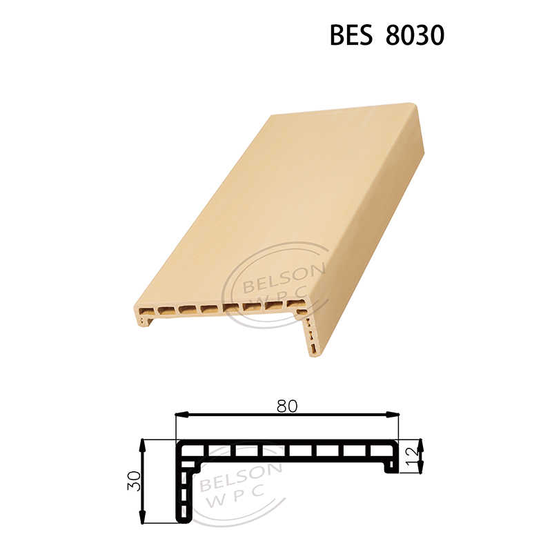 Belson WPC BES-8030 length customized 8cm width straight shape WPC architrave for WPC door jamb mass production