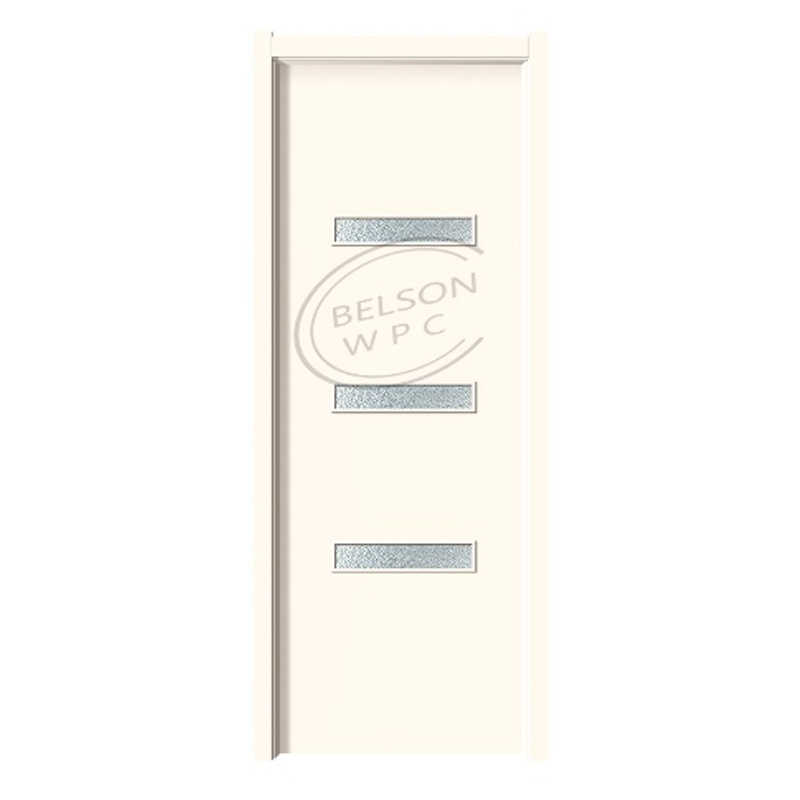 Belson WPC BES-067B 3 pieces of transverse glass WPC bathroom door