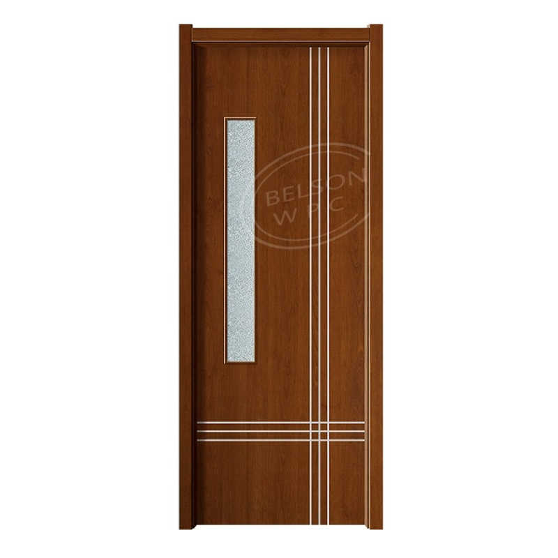 Belson WPC BES-081B small glass with 3 pieces of transverse and vertical WPC bathroom door