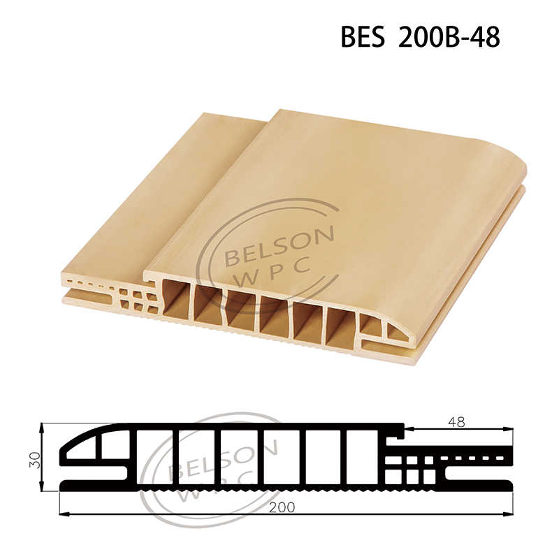 Belson WPC BES 200B-48J customized length width 21 cm thickness 40 mm with bottom arc shaped WPC door frame